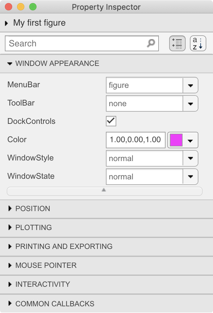 Property Inspector Window Appearance