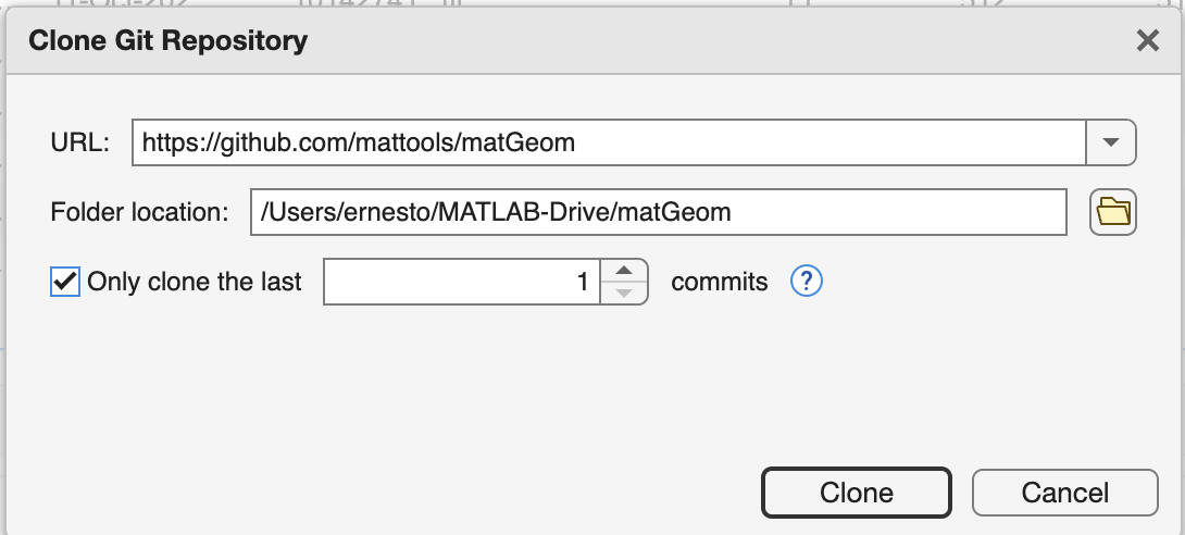 git clone dialog window